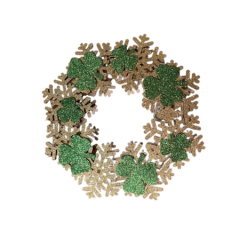 SNOWFLAKES AND SHAMROCKS LIGHT UP WREATH